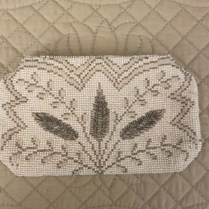 Vintage ivory beaded purse made in Czechoslovakia & box in VGUC